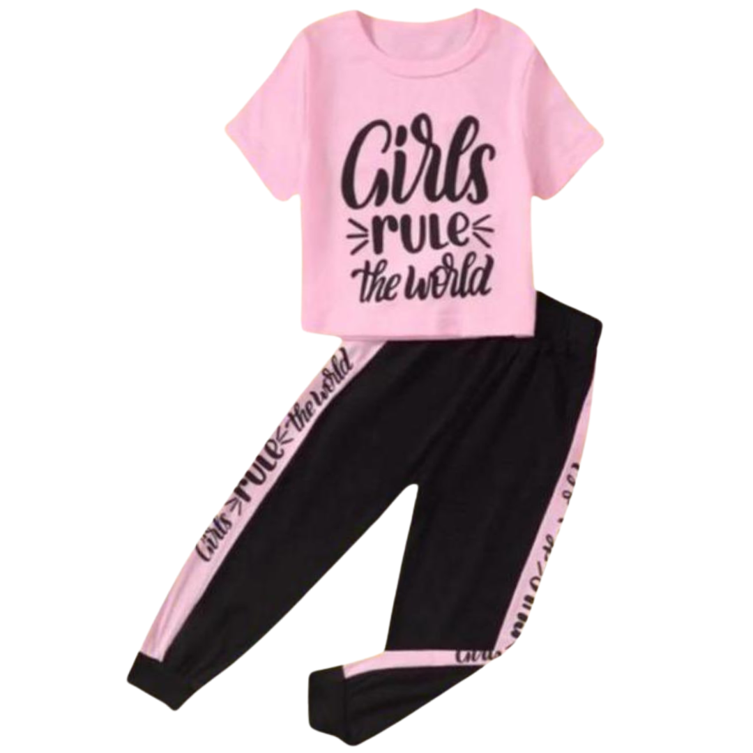 GIRLS RULES THE WORLD TROUSER SET