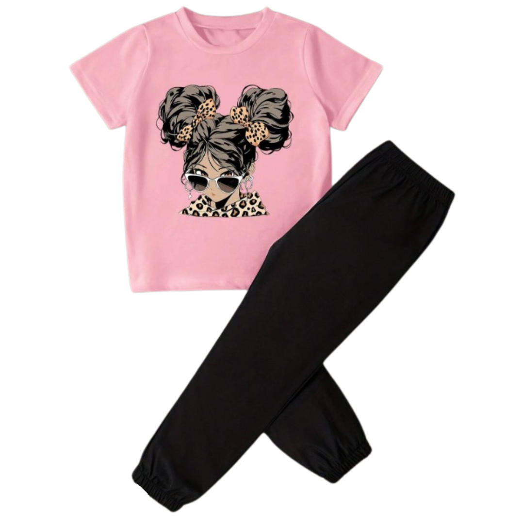 GIRL PEACH TROUSER SET